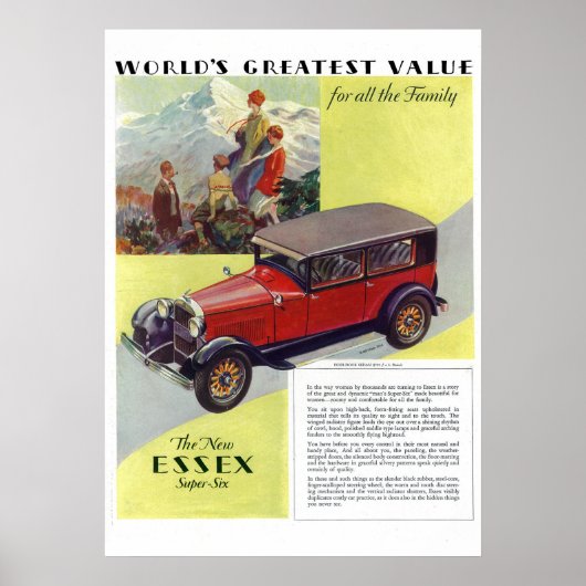 Essex Super-Six Vintage Poster (Voorkant)