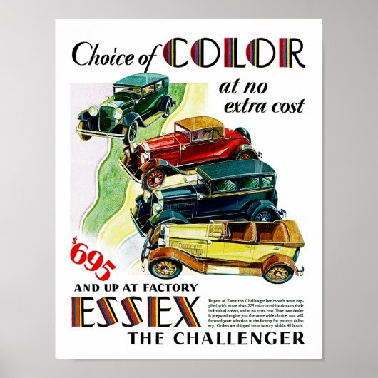 Essex The Challenger Automobile Poster (Voorkant)