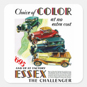 Essex The Challenger Automobile Vierkante Sticker