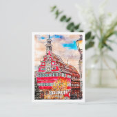 Esslingen Germany Travel Place Waterverf Briefkaart (Staand voorkant)