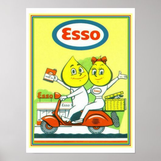  Esso Gasoline Advertisement 12 x 16 Poster (Voorkant)