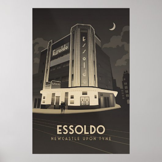 Essoldo Bioscoop Newcastle Reisposter Poster (Voorkant)