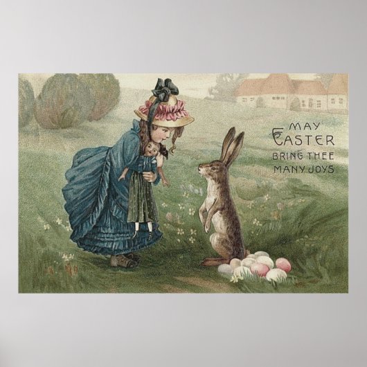 " esster bunny " ( gekleurde eieren ) meisje doll  poster (Voorkant)