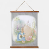 esster bunny peter met bloemen ophangende tapijt hangend wandkleed (Voorkant)