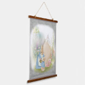 esster bunny peter met bloemen ophangende tapijt hangend wandkleed (Gebogen)