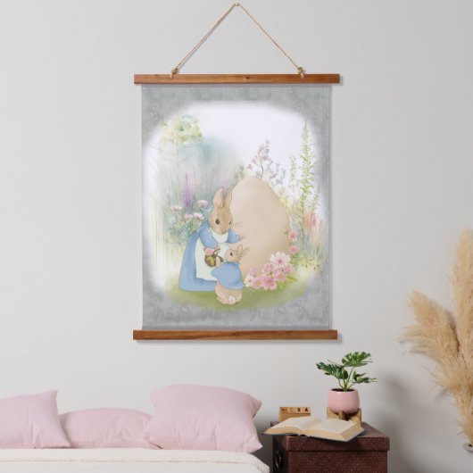 esster bunny peter met bloemen ophangende tapijt hangend wandkleed (Slaapkamer)