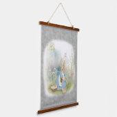 esster bunny peter met bloemen ophangende tapijt hangend wandkleed (Gebogen)