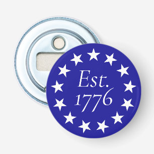 Est. 1776 Betsy Ross Vlag Patriotisch Cadeau Button Flesopener