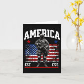 Est 1776 Patriottische Amerikaanse vlag 4e van Kaart (Gele Bloem)