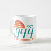 Est. 1944 Vintage 80 jaar oud Koffiemok (Voorkant links)