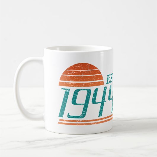 Est. 1944 Vintage 80 jaar oud Koffiemok (Links)