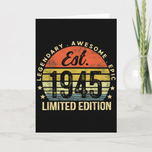 Est 1945 Limited Edition 80e verjaardag Vintage 80 Kaart