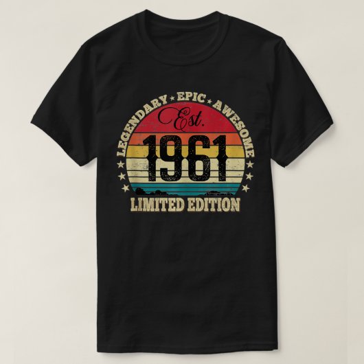 Est 1961 Limited Edition  60th Birthday Cute Vinta T-shirt (Design voorkant)