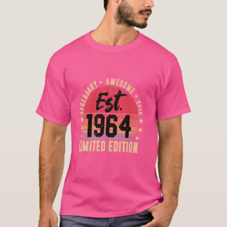 EST 1964 Limited Edition 60 jaar oude Vintage 60e T-shirt