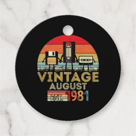 EST 1981  40ste verjaardag van de  maand augustus Bedankjes Labels