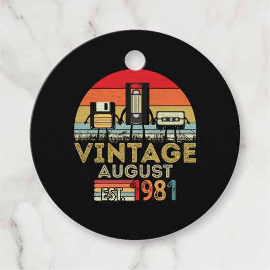 EST 1981  40ste verjaardag van de  maand augustus Bedankjes Labels (Voorkant)