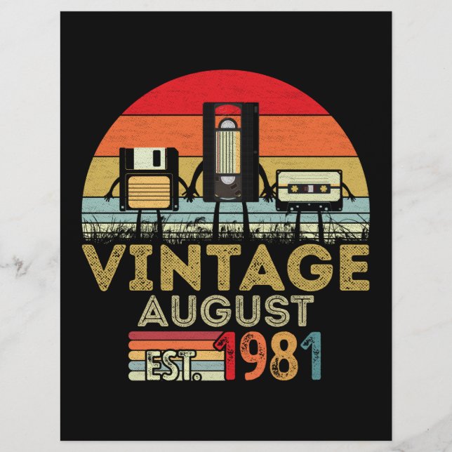 EST 1981  40ste verjaardag van de  maand augustus Briefhoofd (Voorkant)