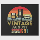 EST 1981  40ste verjaardag van de  maand augustus Cadeaupapier (Vlak)