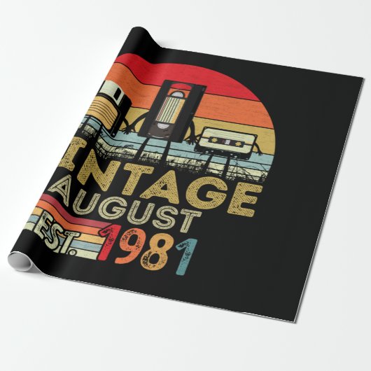 EST 1981  40ste verjaardag van de  maand augustus Cadeaupapier (Uitgerold)