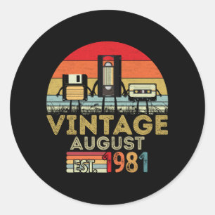 EST 1981 40ste verjaardag van de maand augustus Ronde Sticker