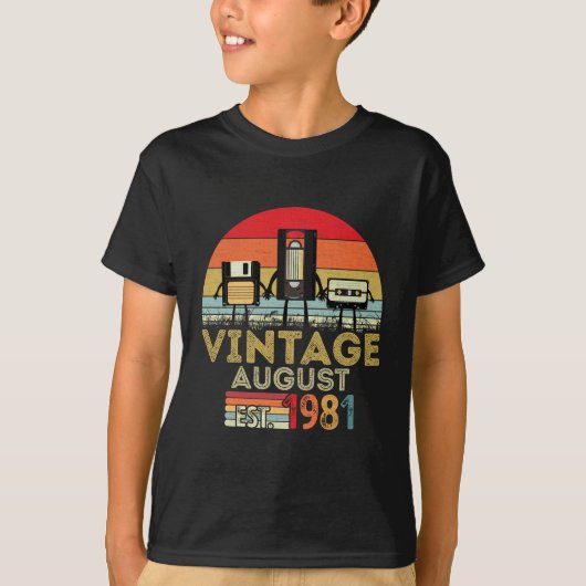 EST 1981  40ste verjaardag van de  maand augustus T-shirt (Voorkant)
