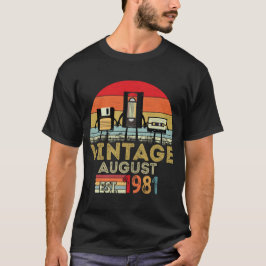 EST 1981  40ste verjaardag van de  maand augustus T-shirt