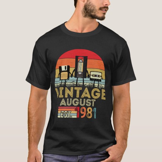 EST 1981  40ste verjaardag van de  maand augustus T-shirt (Voorkant)