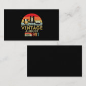 EST 1981  40ste verjaardag van de  maand augustus Visitekaartje (Voorkant / Achterkant)