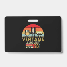 EST 1981 Augustus Vintage 40e Verjaardag Badge