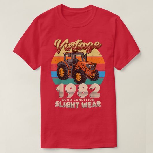  EST 1982 boer tractor 40e verjaardag 40 Y T-shirt (Design voorkant)