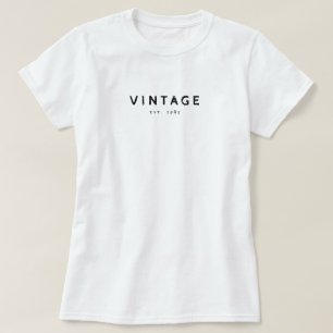 Est. 1985 Minimalistisch zwart-wit T-shirt