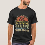 Est 2005 Limited Edition 18th Birthday Gifts 18 Ye T-shirt<br><div class="desc">Est 2005 Limited Edition 18th Birthday Gifts 18 Year Old</div>