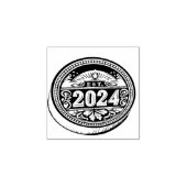 EST 2024 muntstempel Rubberstempel (Afrduk)