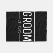 Est. 2025 Getrouwd bruiloft Verloving krijgen Fleece Deken (Voorkant (Horizontaal))