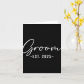 Est. 2025 Matching Getting Ready Bruid Bruidegom Kaart (Gele Bloem)