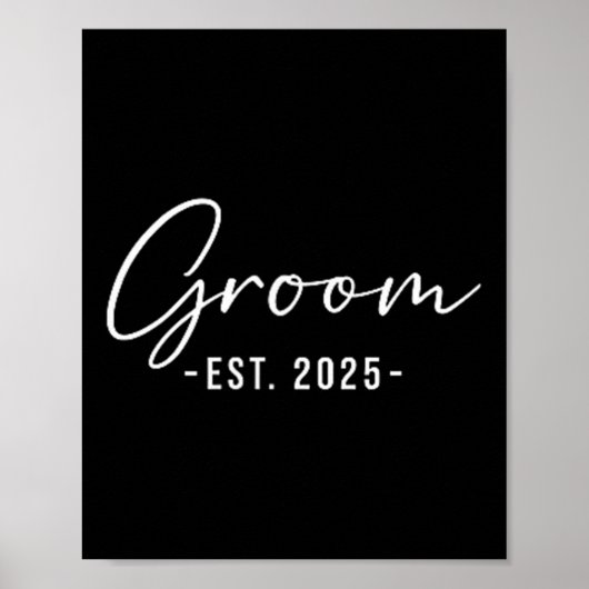 Est. 2025 Matching Getting Ready Bruid Bruidegom Poster (Voorkant)
