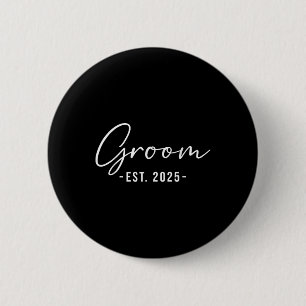Est. 2025 Matching Getting Ready Bruid Bruidegom Ronde Button 5,7 Cm