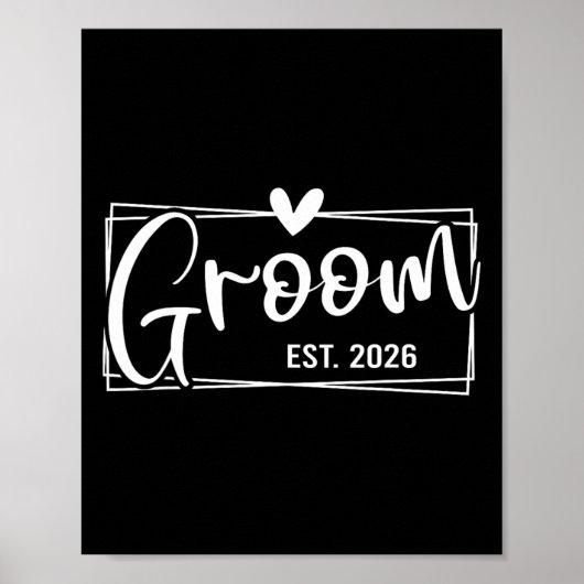 Est. 2026 Man trouwt met verloofde Poster (Voorkant)