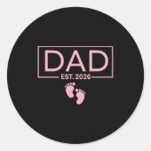 Est 2026 To Be First Time New Daddy  Ronde Sticker (Voorkant)