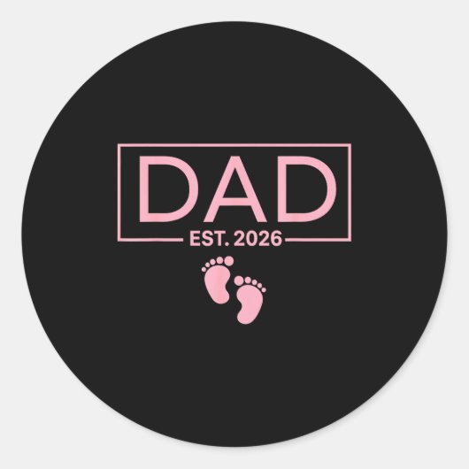 Est 2026 To Be First Time New Daddy  Ronde Sticker (Voorkant)
