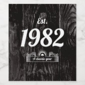 Est. in 1982 een klassiek jaar wijn etiket (Enkel label)