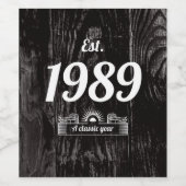 Est. in 1989 een Klassiek Jaar Wijn Etiket (Enkel label)