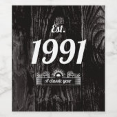 Est. in 1991 een klassiek jaar wijn etiket (Enkel label)