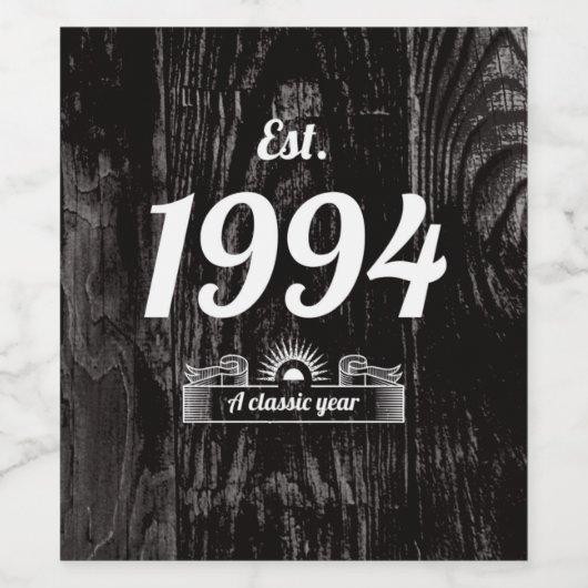 Est. in 1994 een Klassiek Jaar Wijn Etiket (Enkel label)