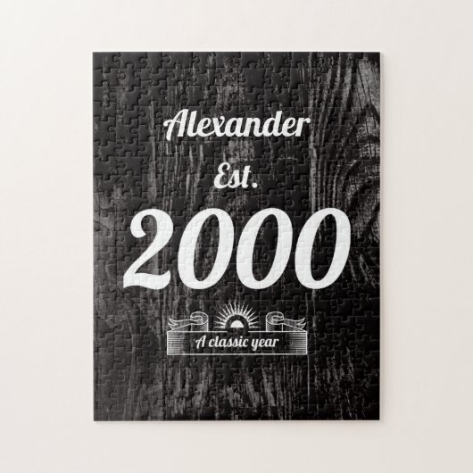 Est. in 2000 personaliseer Jigzaag Puzzle Legpuzzel (Verticaal)