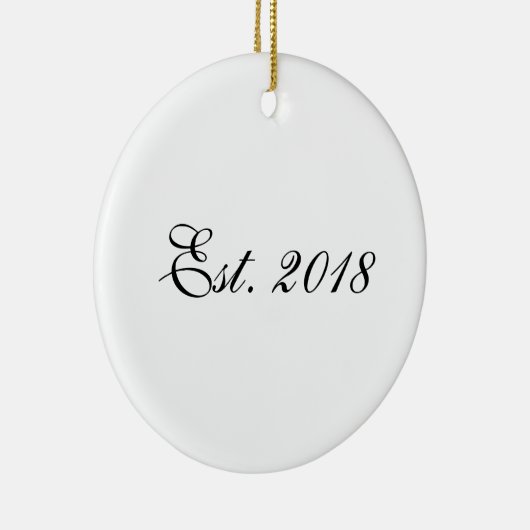 Est. Year Personalized Couple Design Keramisch Ornament (Rechts)