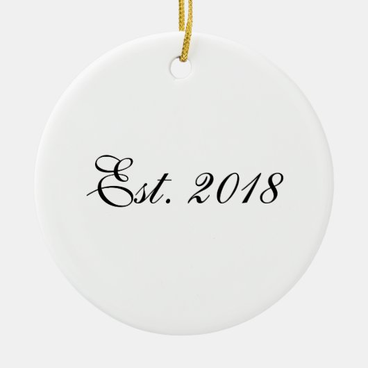 Est. Year Personalized Couple Design Keramisch Ornament (Voorkant)