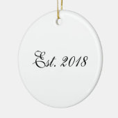Est. Year Personalized Couple Design Keramisch Ornament (Links)