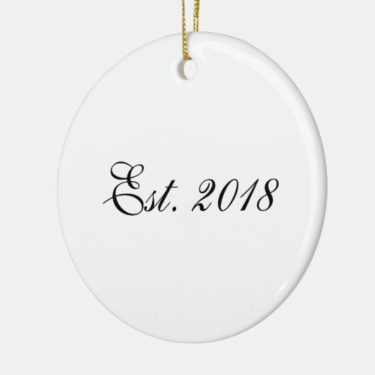 Est. Year Personalized Couple Design Keramisch Ornament (Links)