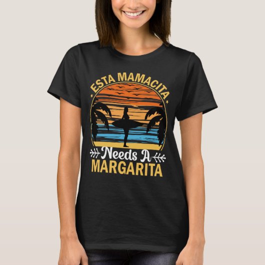 Esta Mamacita heeft een Margarita strand nodig T-shirt (Voorkant)